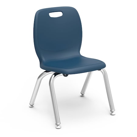 Virco N2 Series 12" Classroom Chair, Preschool - 1st Grade with Nylon Glides - Navy Seat N212